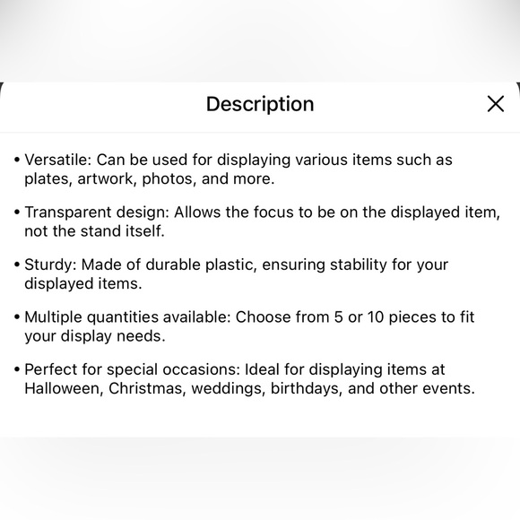 (NIP) Clear Plastic Display Stands, 4 Piece, Wallet Frame Plate Artwork Holder - Picture 7 of 8